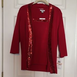 Red Sequin Holiday Twinset Small